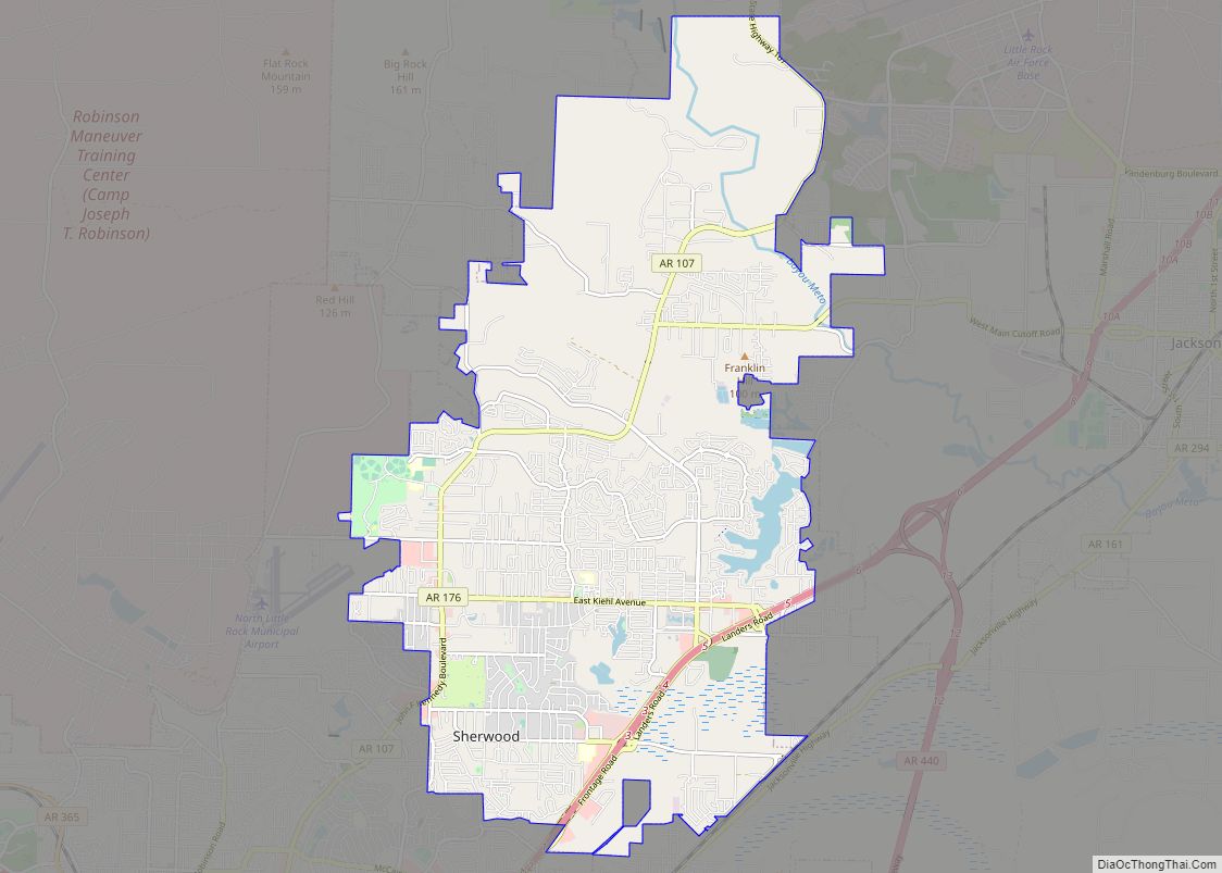 Map of Sherwood city