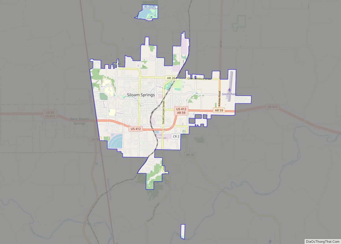 Map of Siloam Springs city