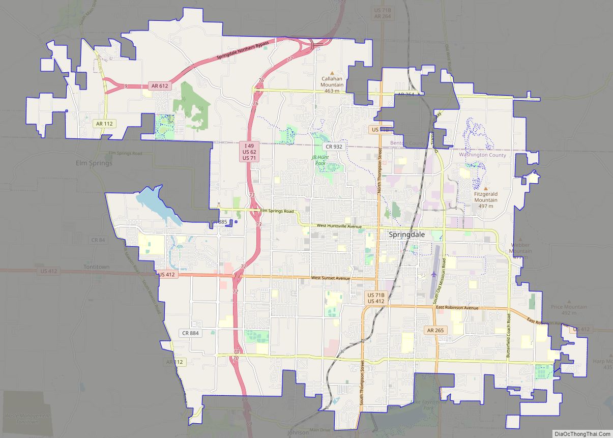 Map of Springdale city