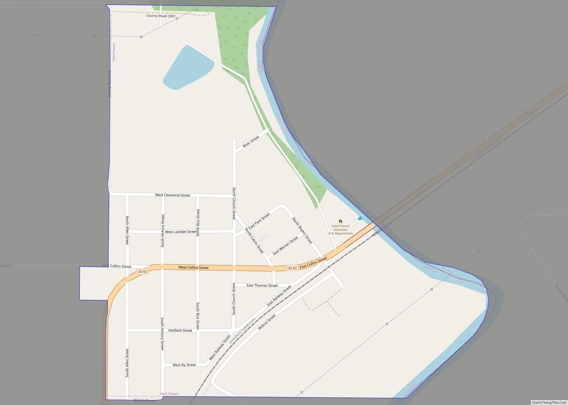 Map of St. Francis city