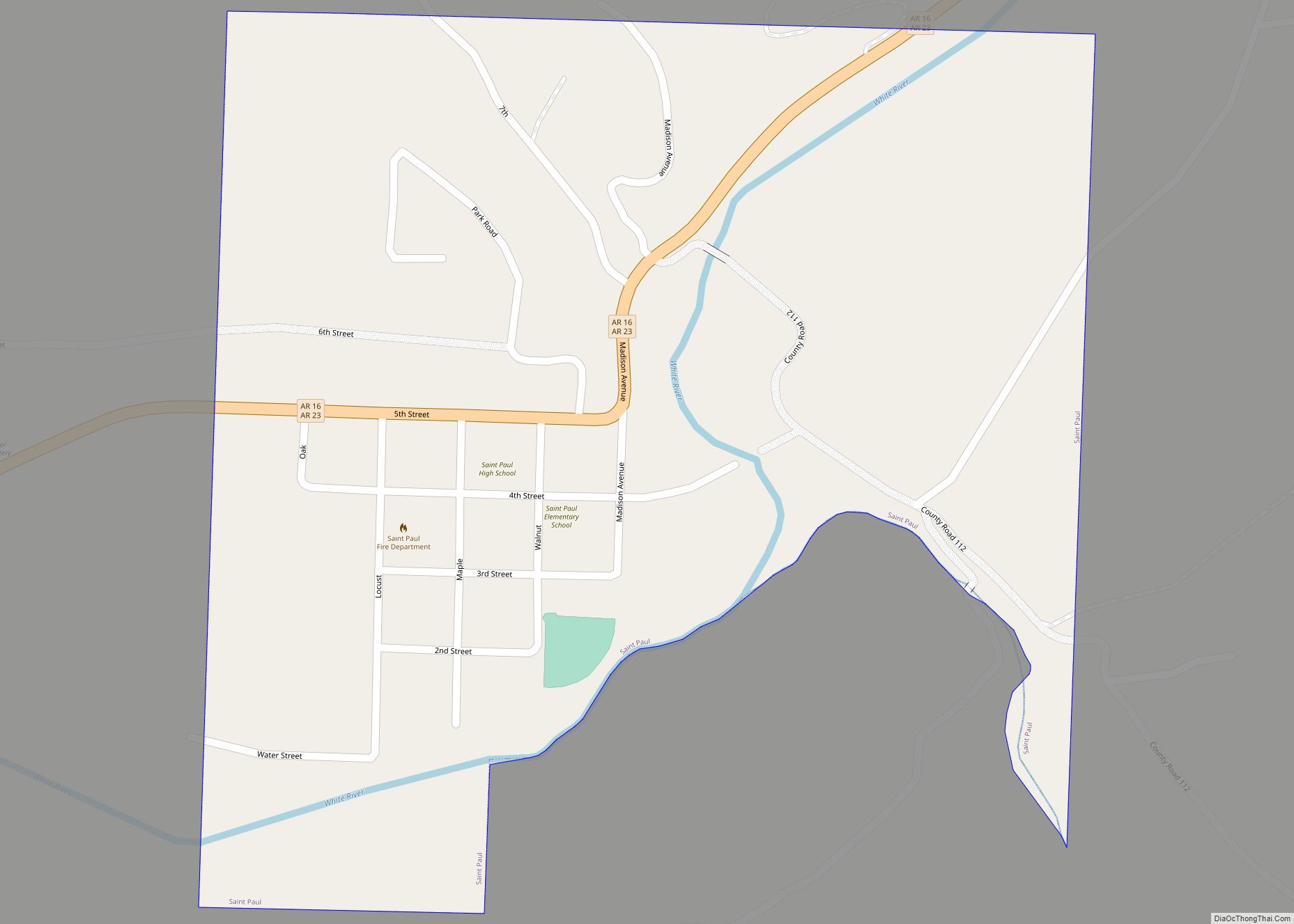 Map of St. Paul town, Arkansas