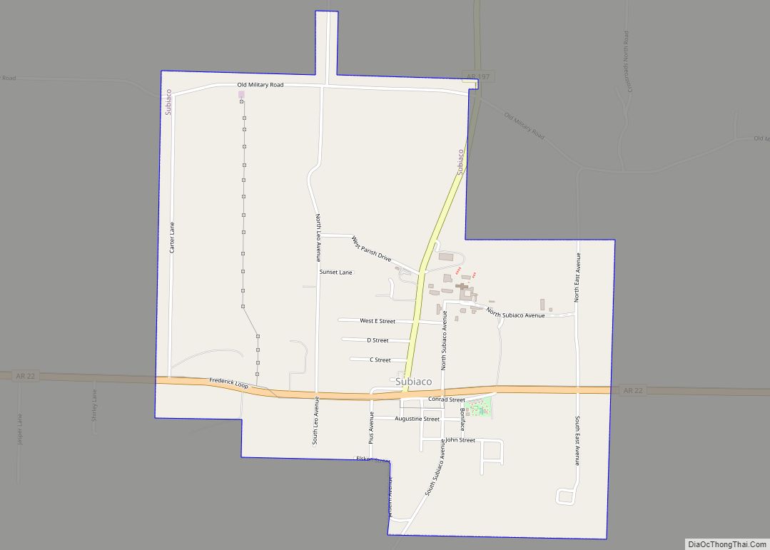 Map of Subiaco town