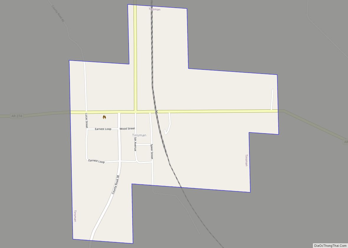 Map of Tinsman town