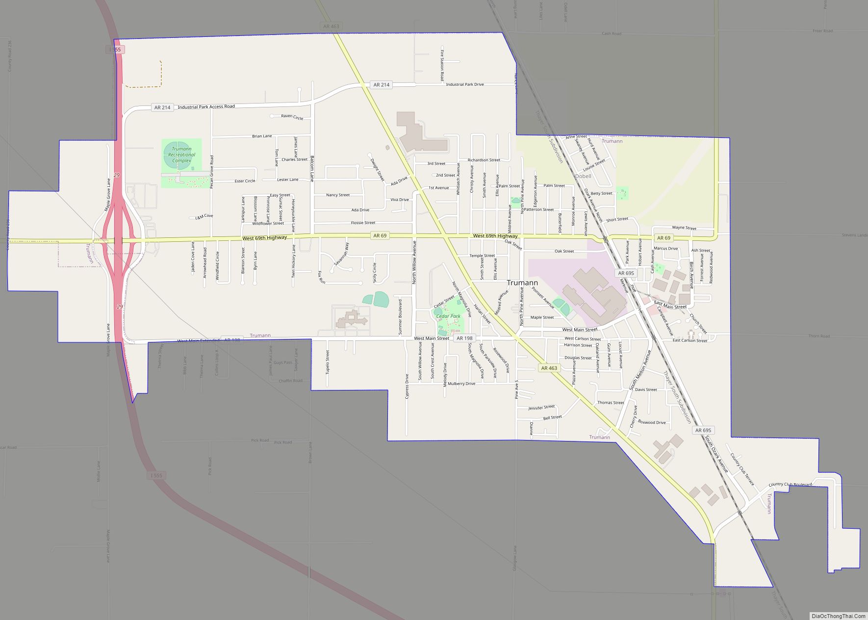 Map of Trumann city