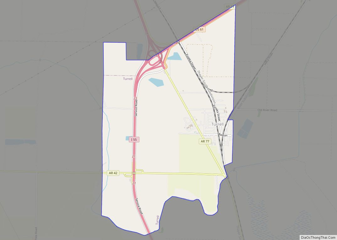 Map of Turrell city