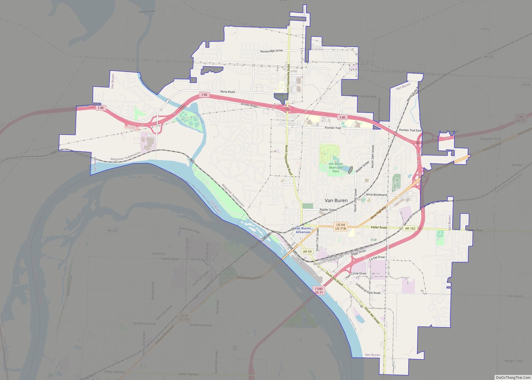 Map of Van Buren city