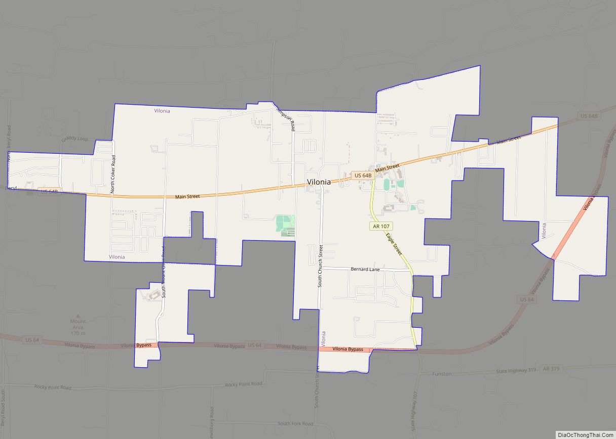 Map of Vilonia city
