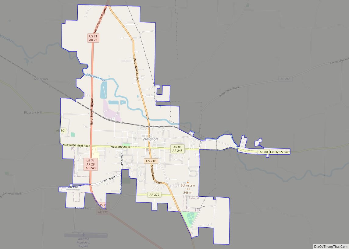 Map of Waldron city