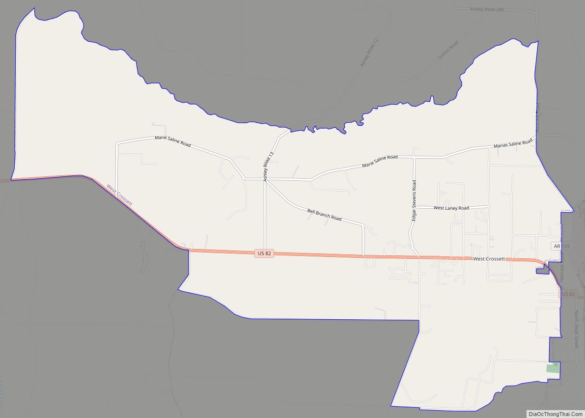 Map of West Crossett CDP