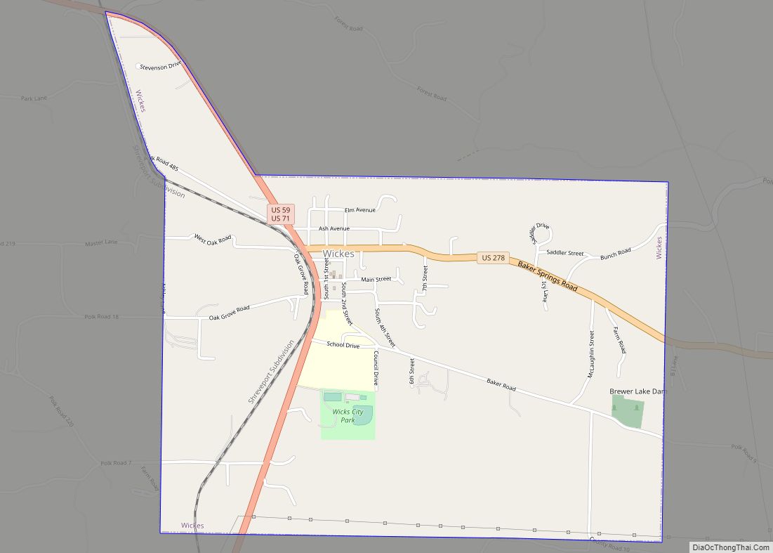 Map of Wickes town