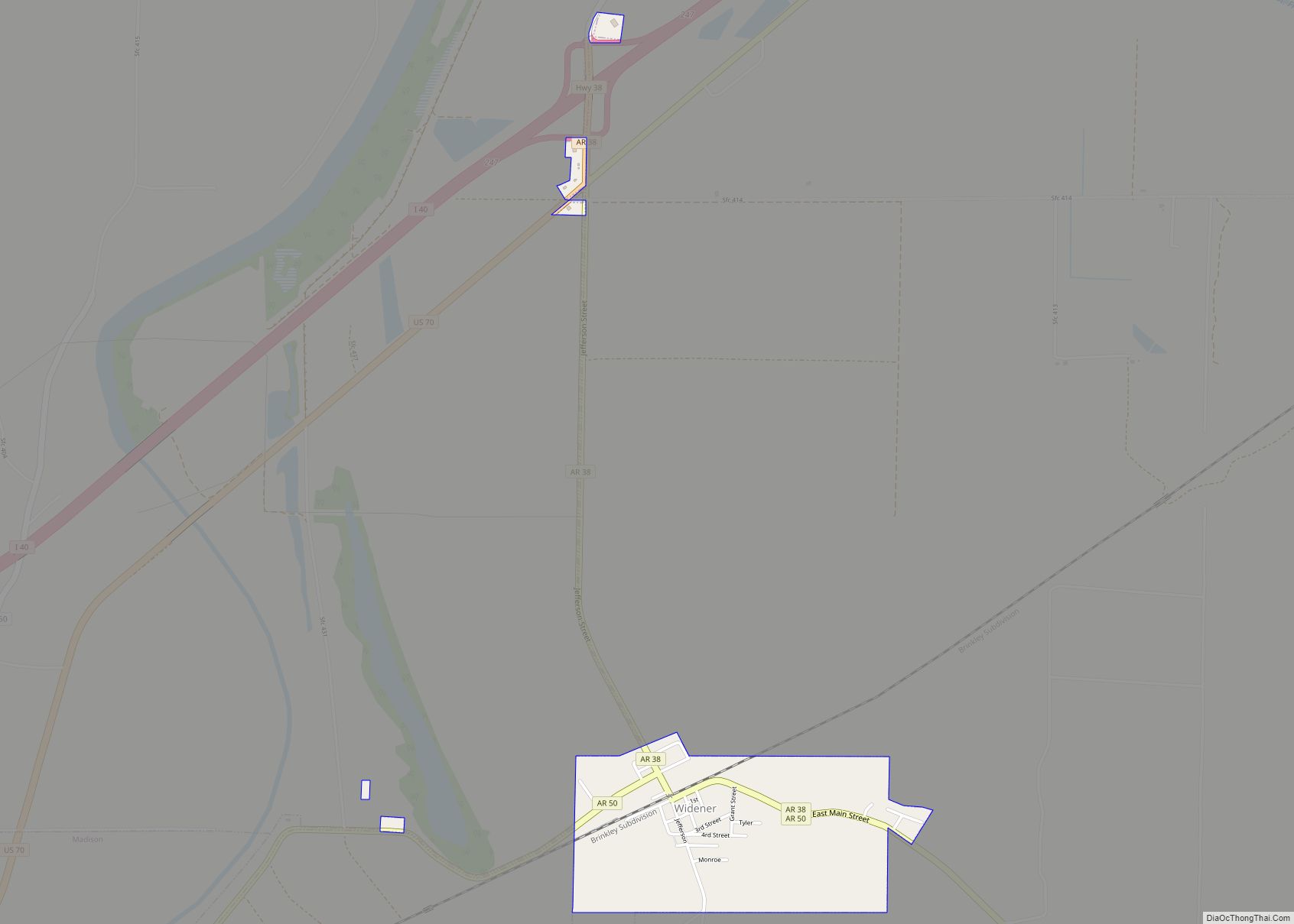 Map of Widener town