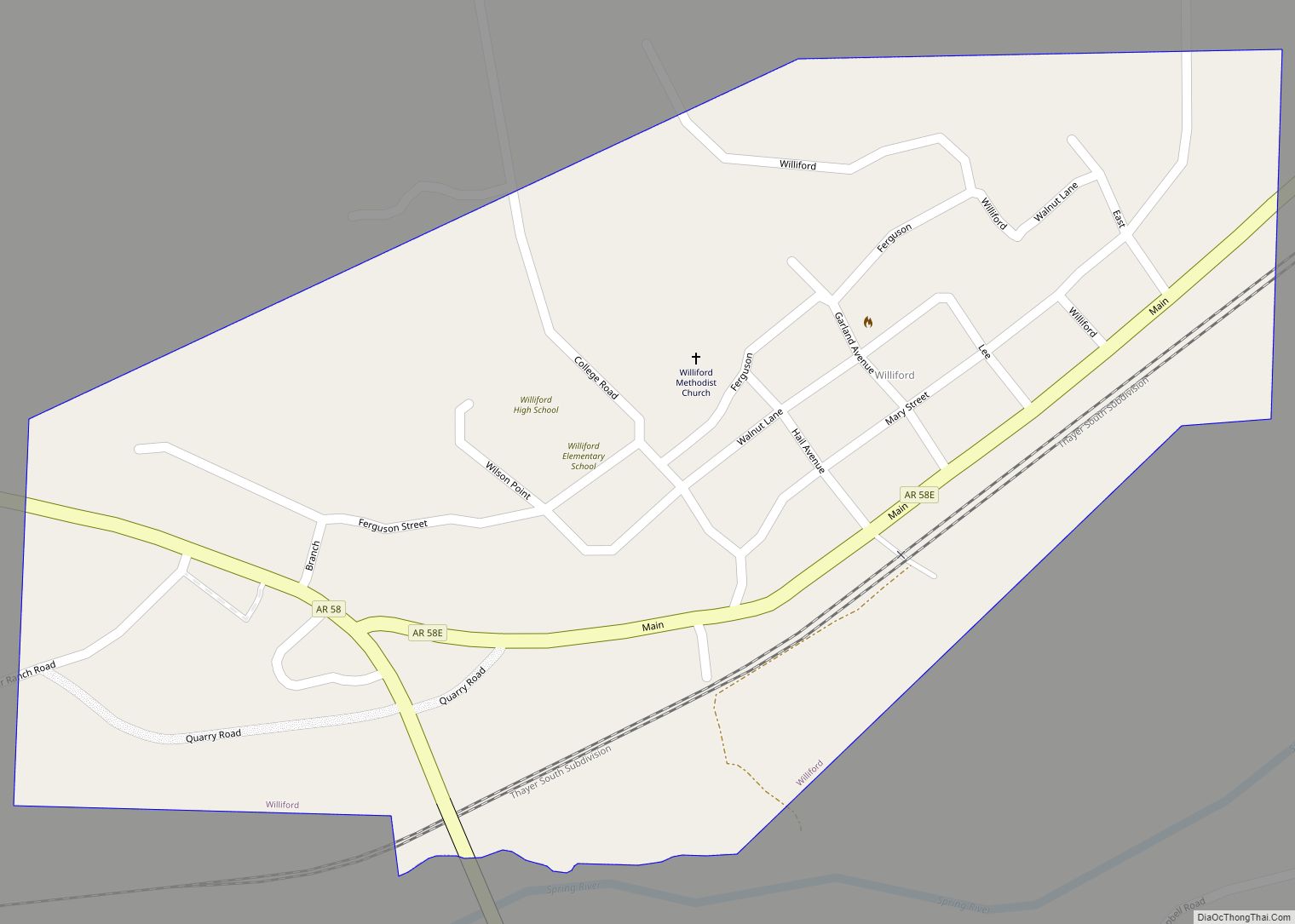 Map of Williford town