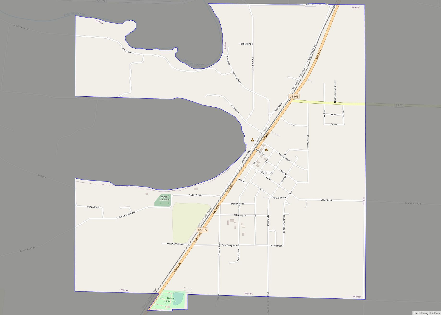 Map of Wilmot city