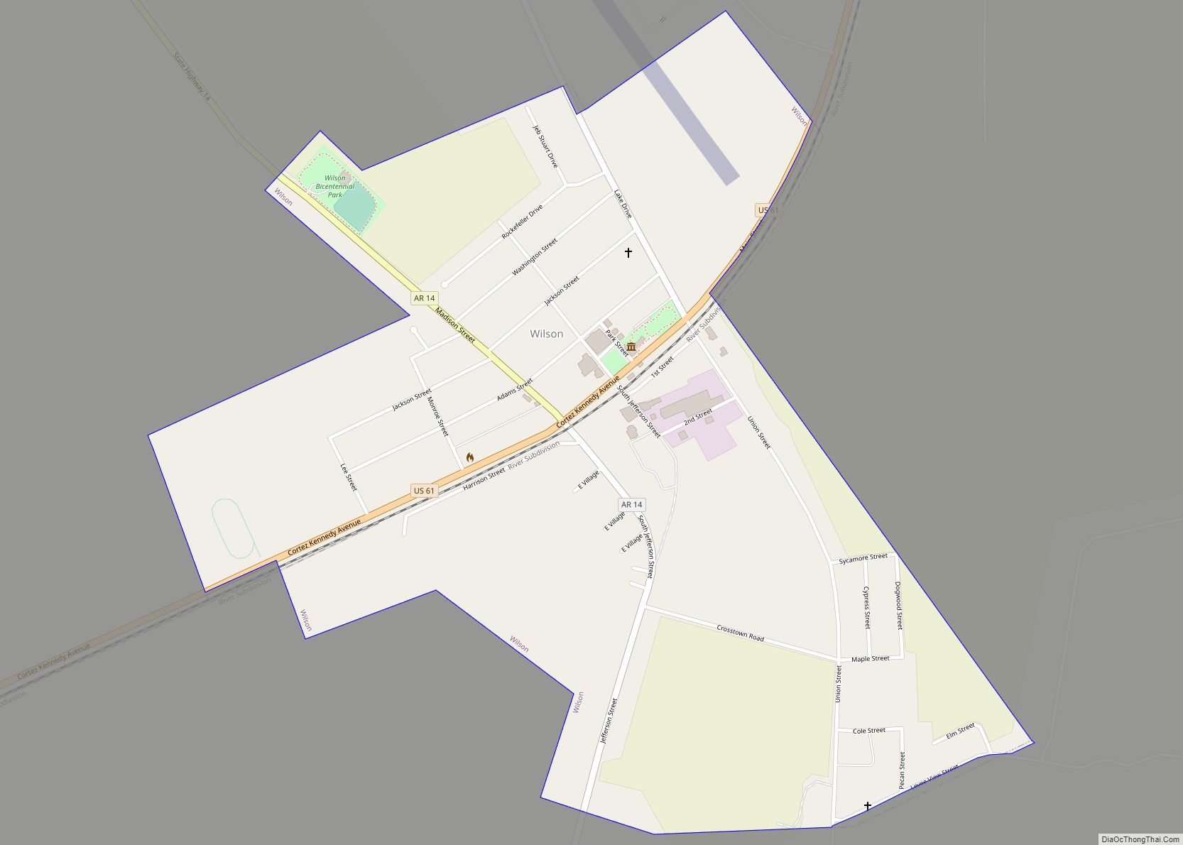 Map of Wilson city
