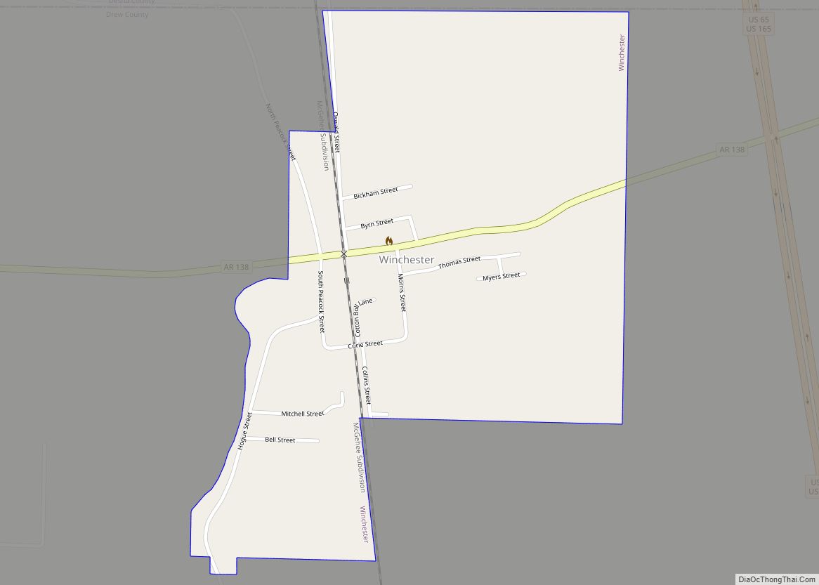 Map of Winchester town