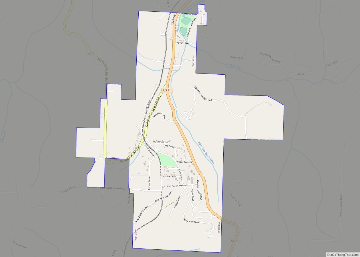 Map of Winslow city