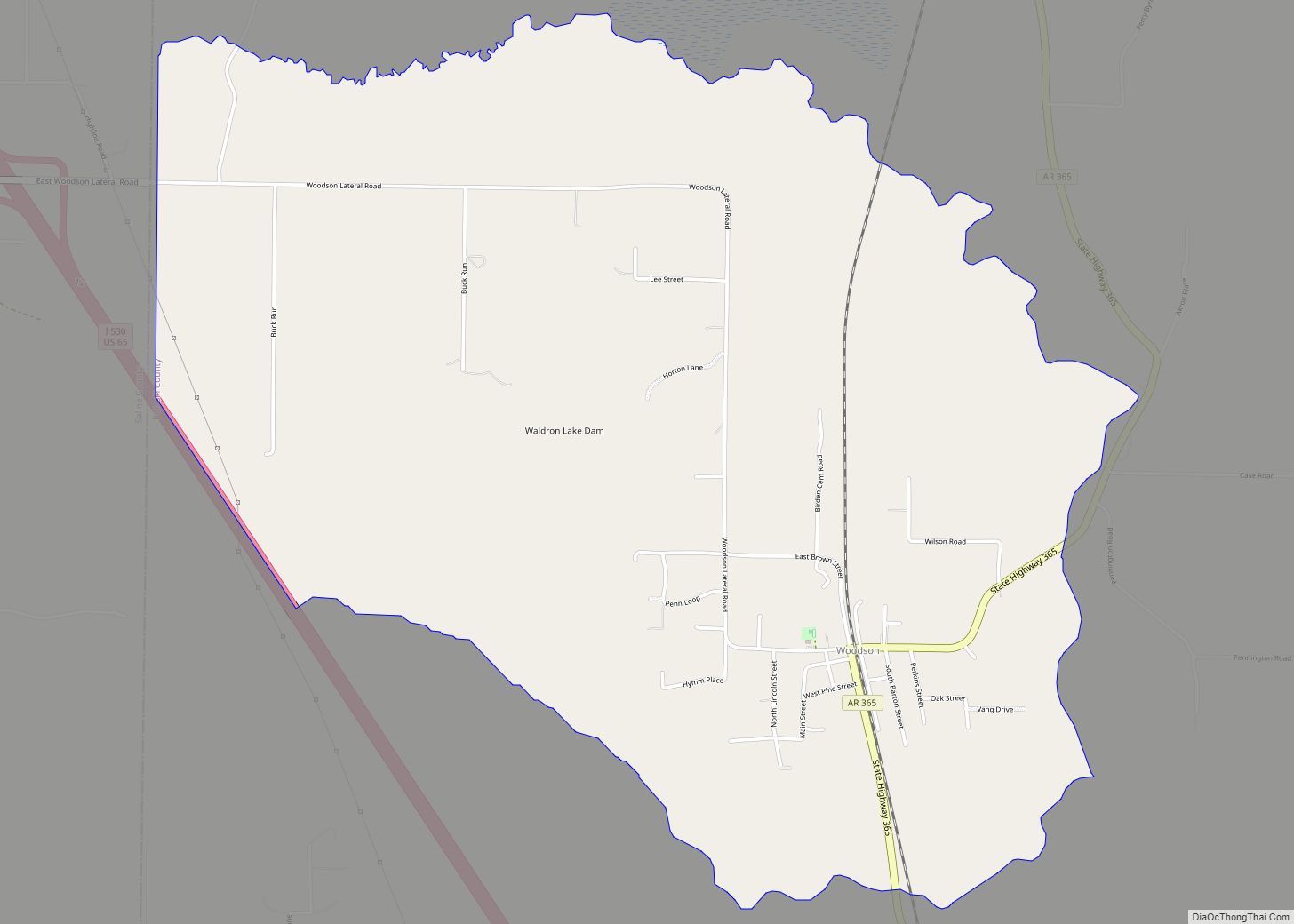 Map of Woodson CDP