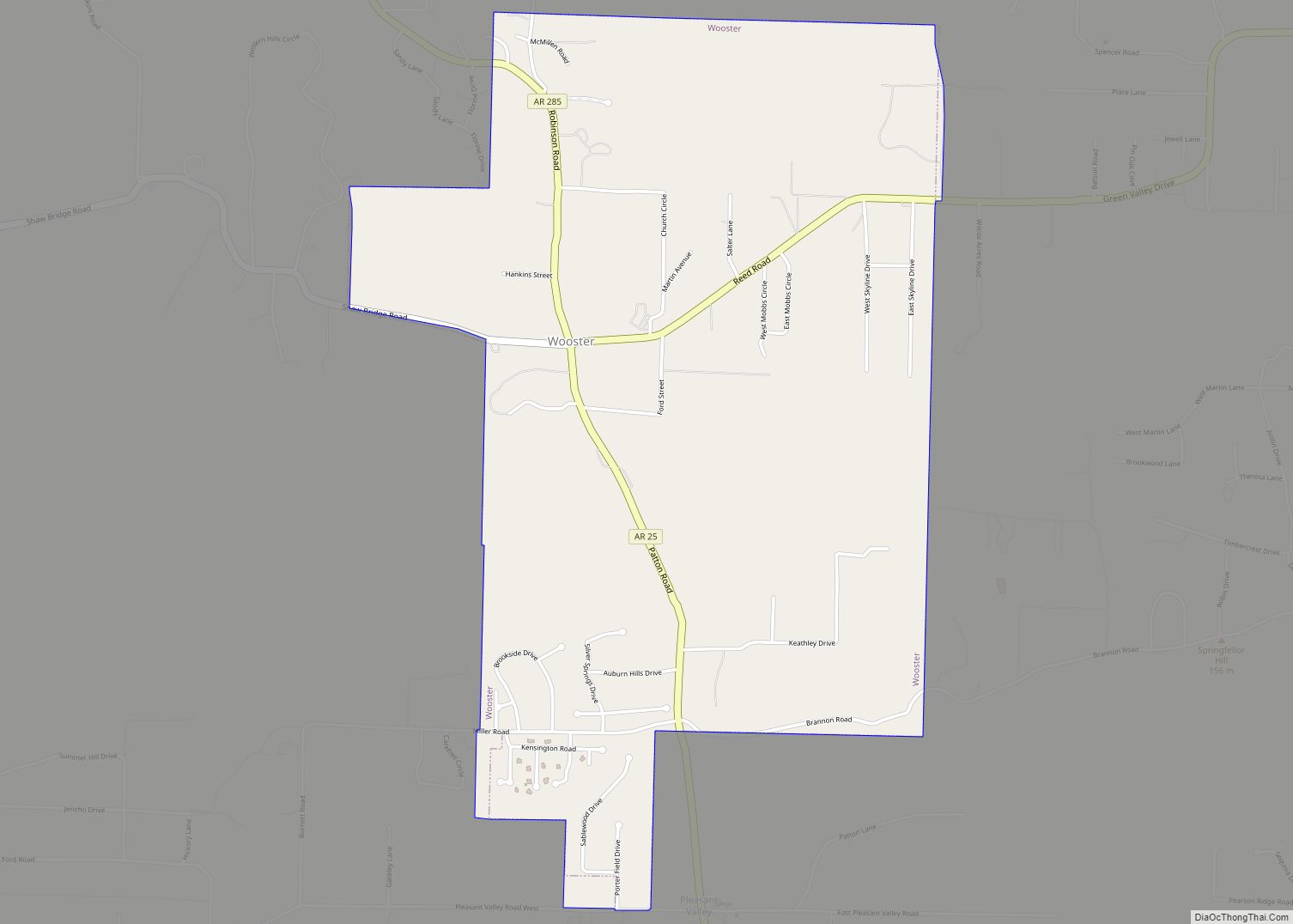Map of Wooster town