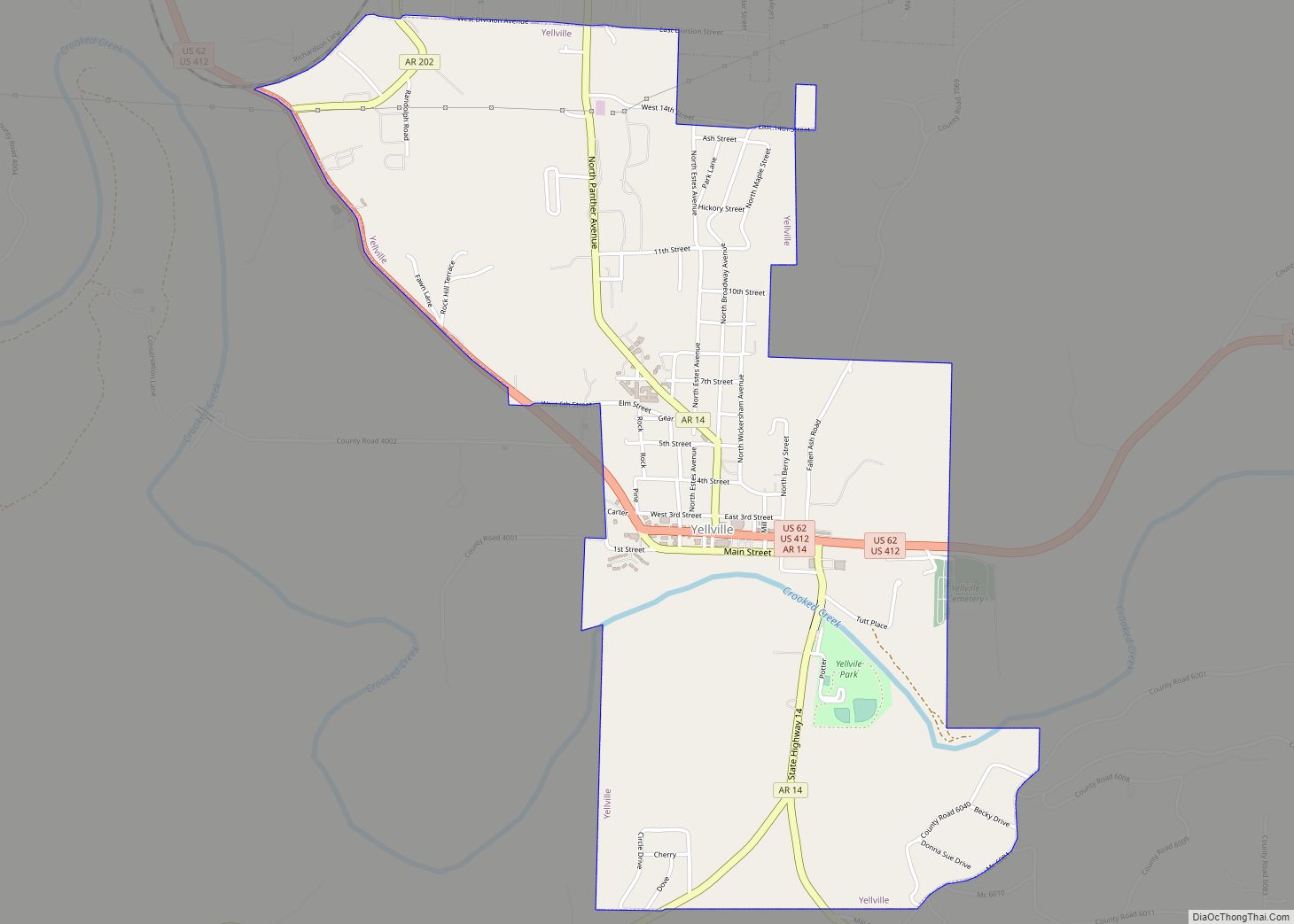 Map of Yellville city