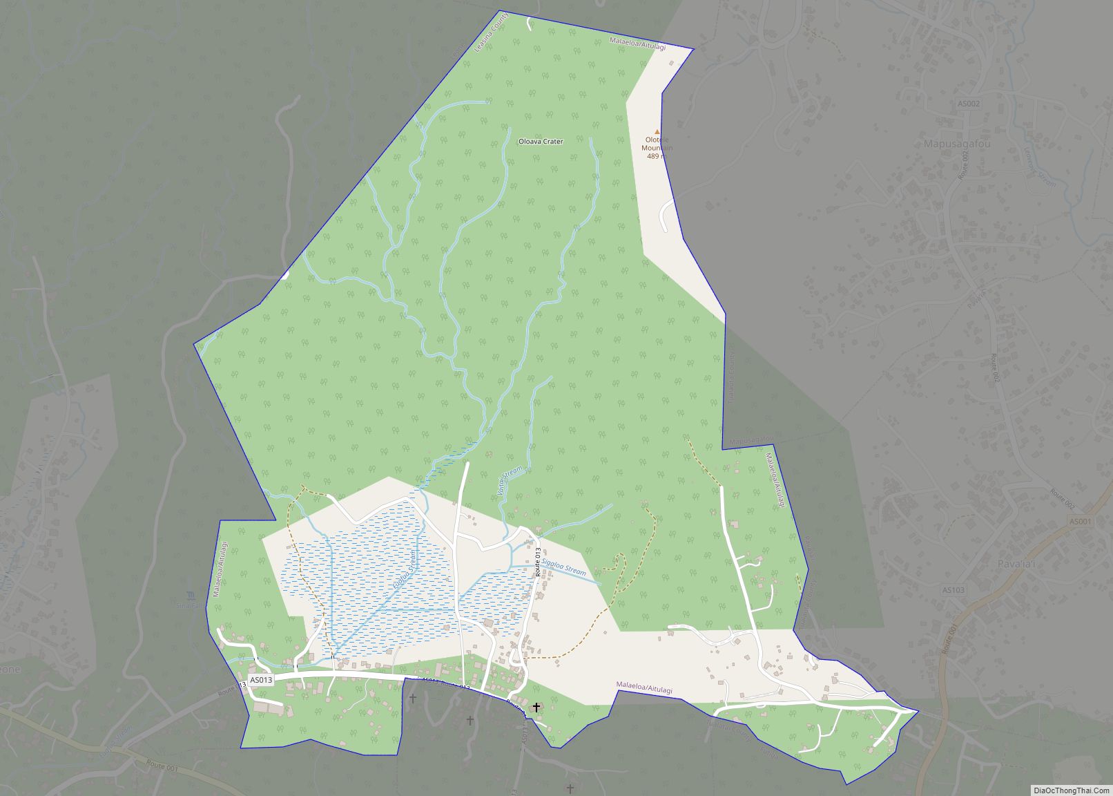 Map of Malaeloa/Aitulagi village