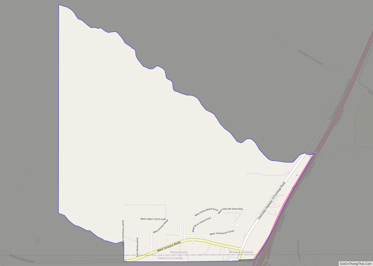 Map of Arivaca Junction CDP