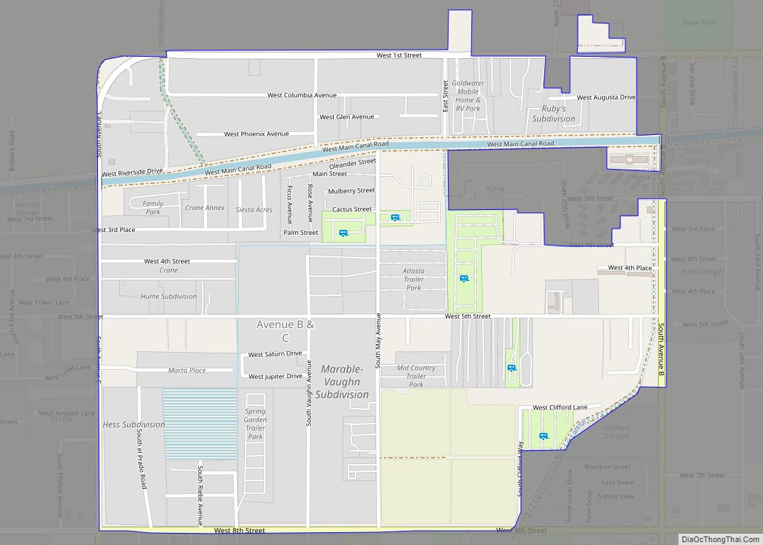 Map of Avenue B and C CDP