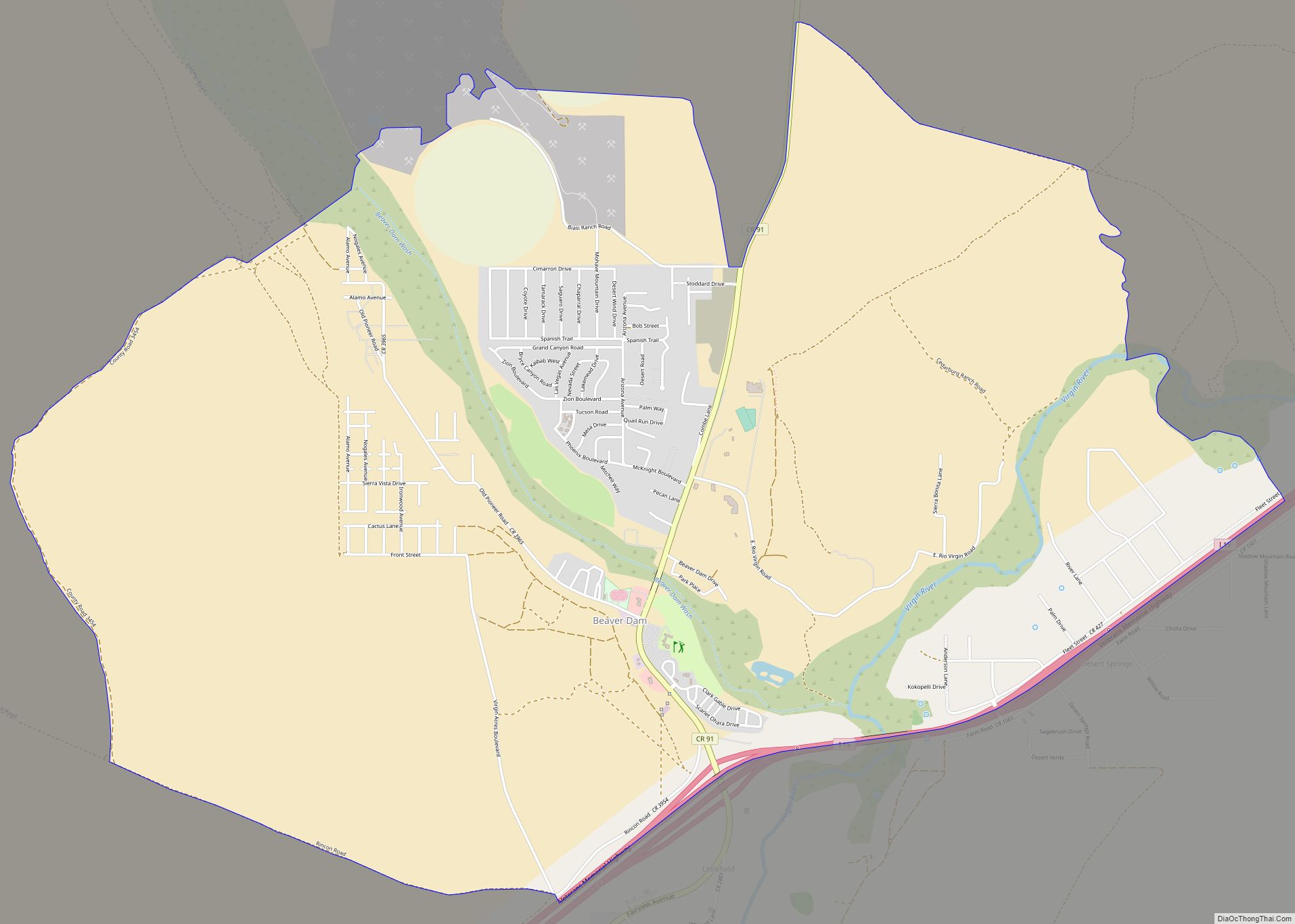 Map of Beaver Dam CDP, Arizona