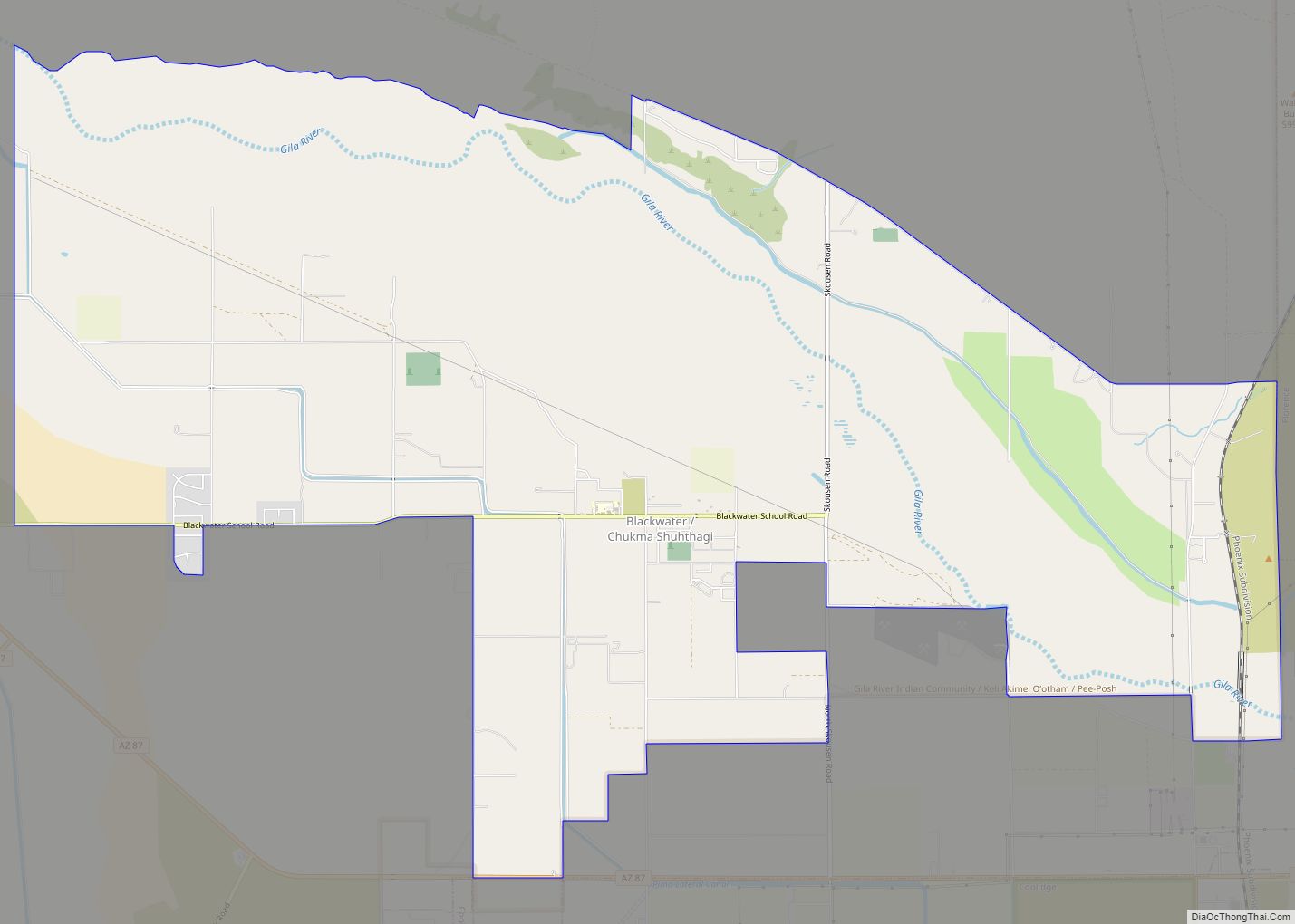 Map of Blackwater CDP, Arizona