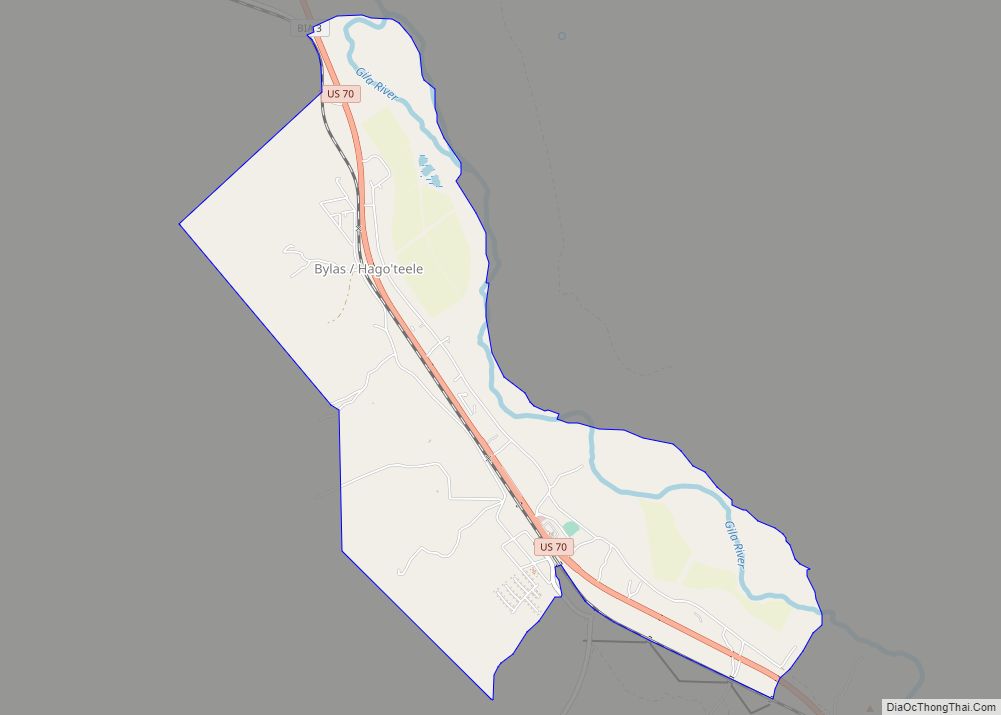 Map of Bylas CDP