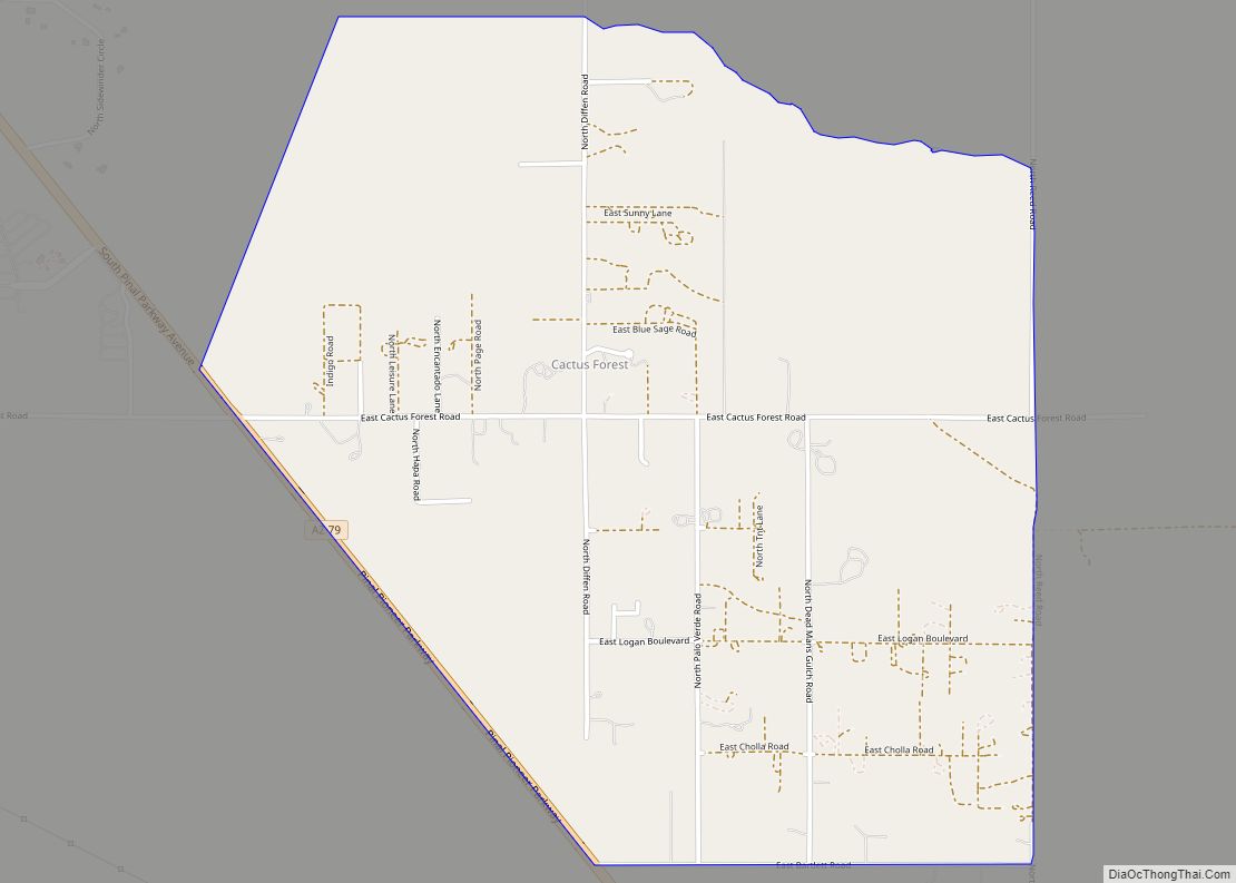 Map of Cactus Forest CDP