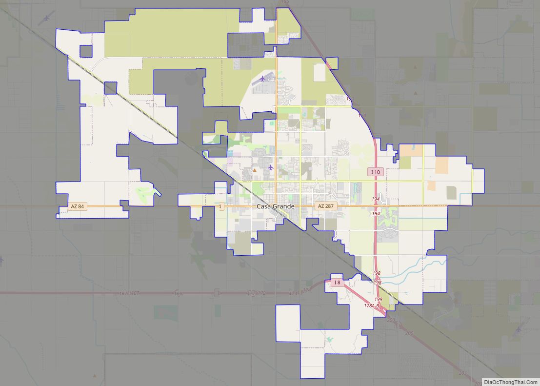 Map of Casa Grande city