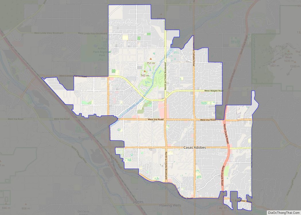 Map of Casas Adobes CDP