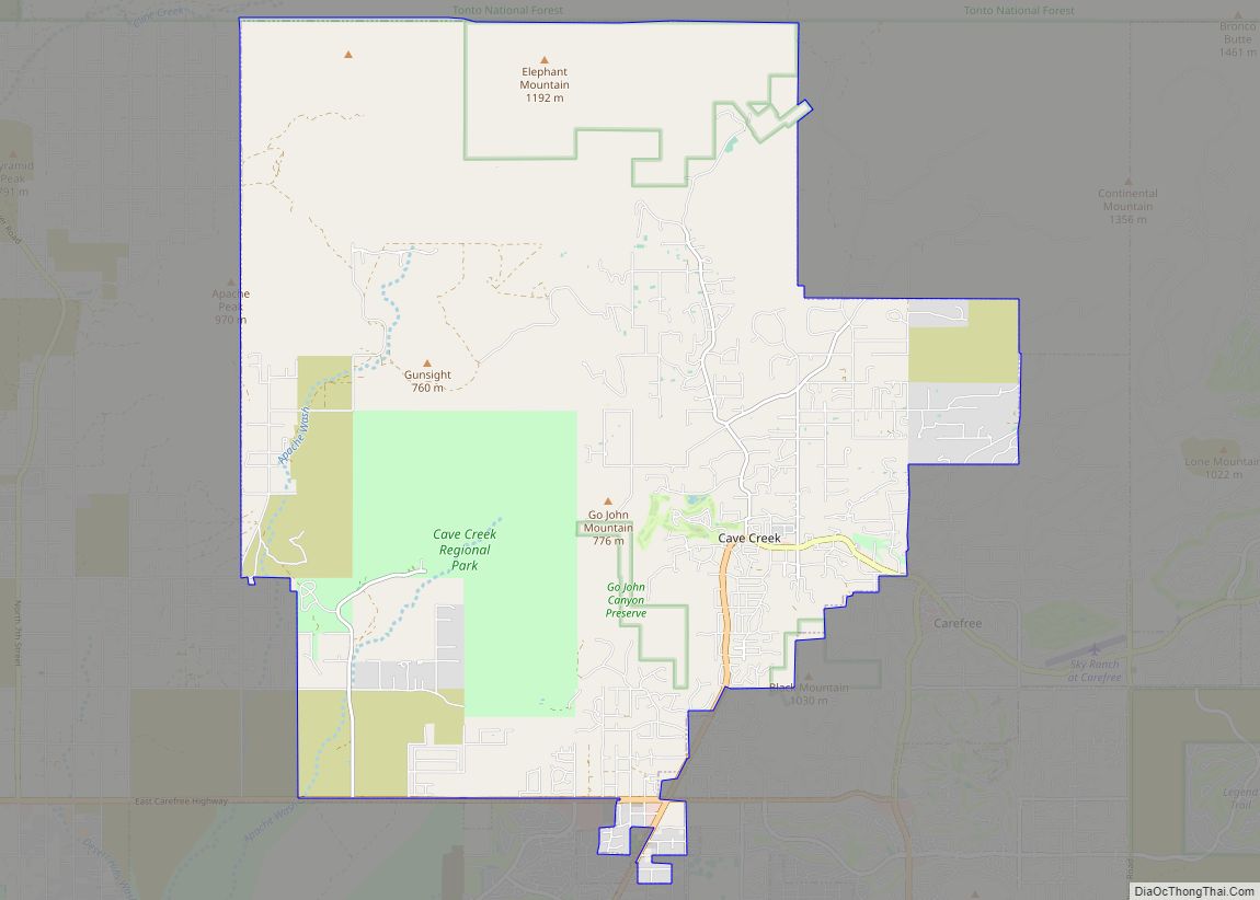 Map of Cave Creek town