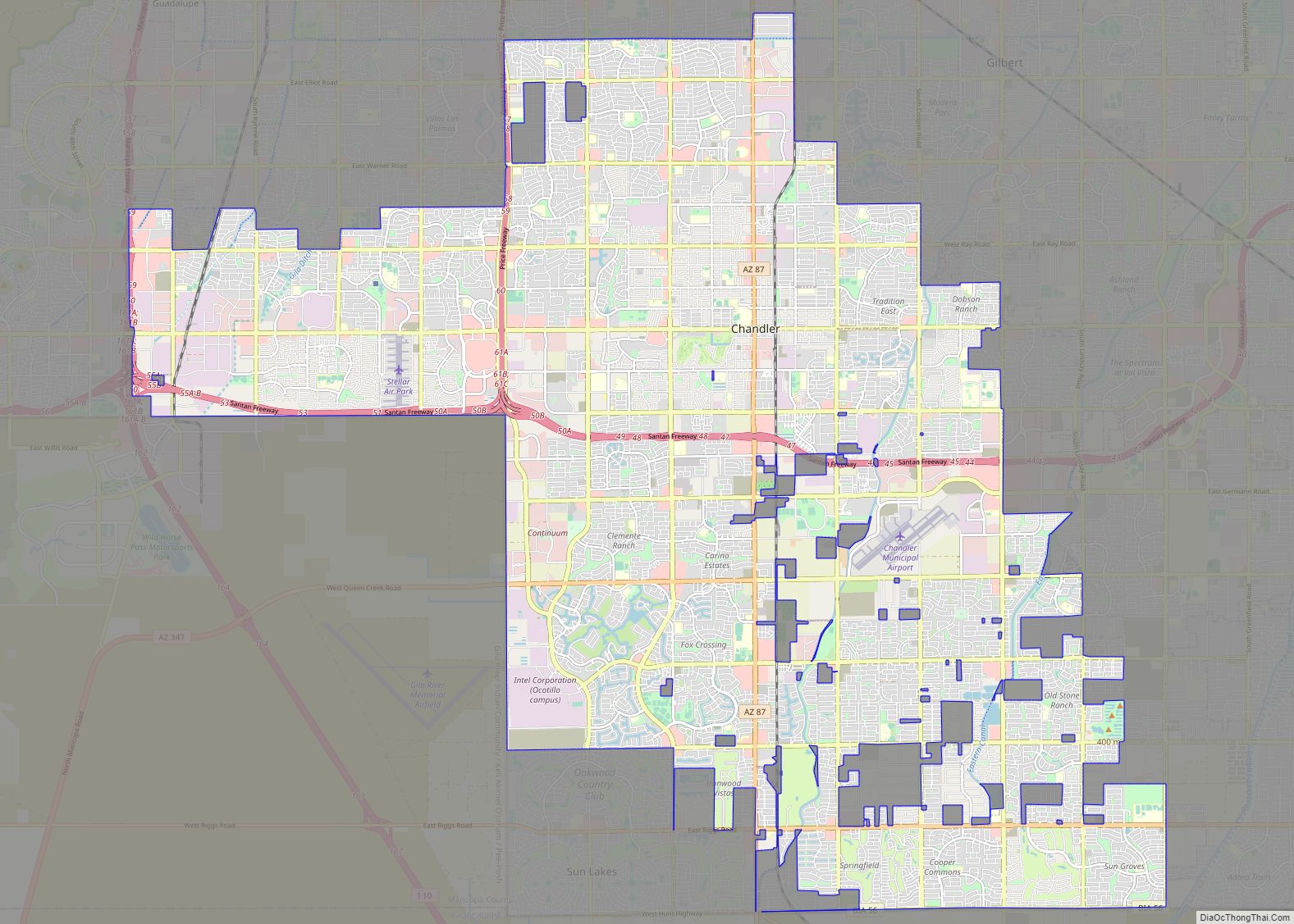 Map of Chandler city