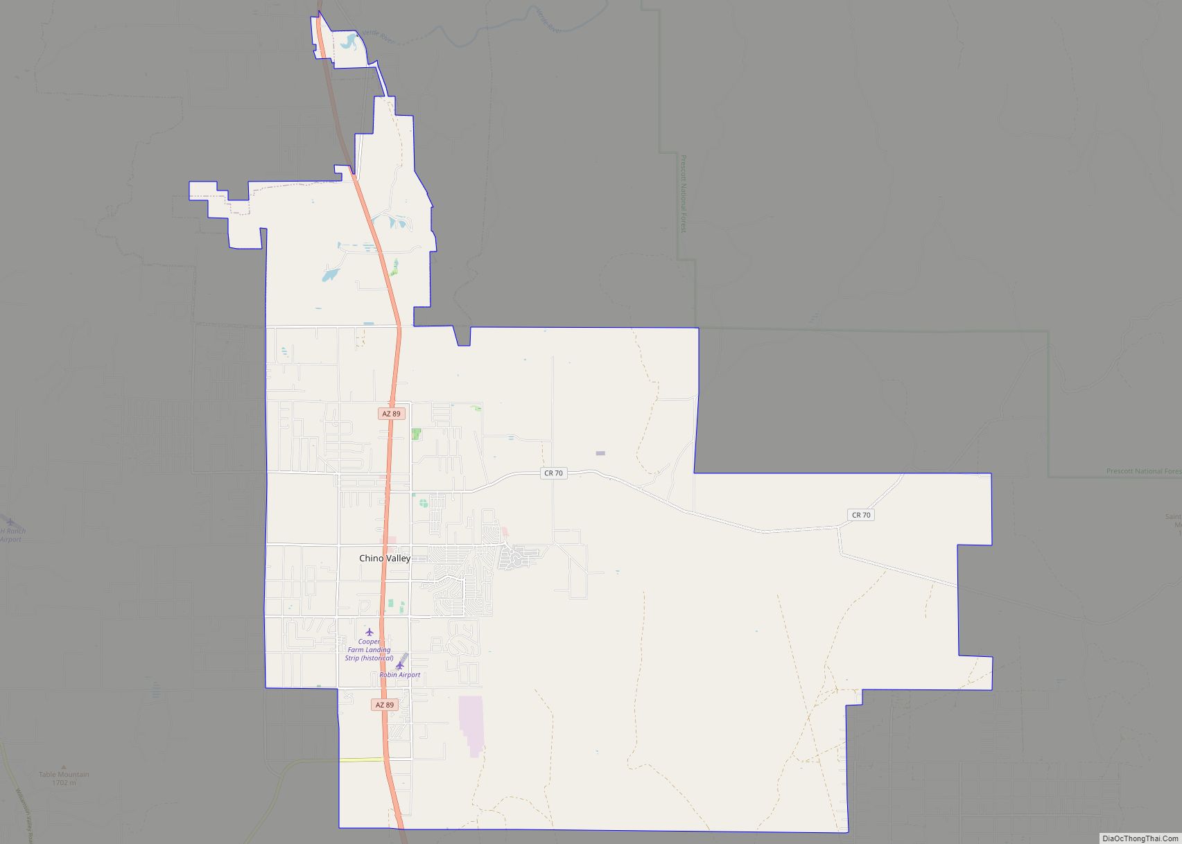 Map of Chino Valley town