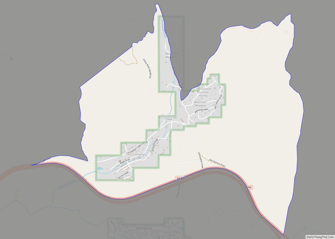 Map of Christopher Creek CDP