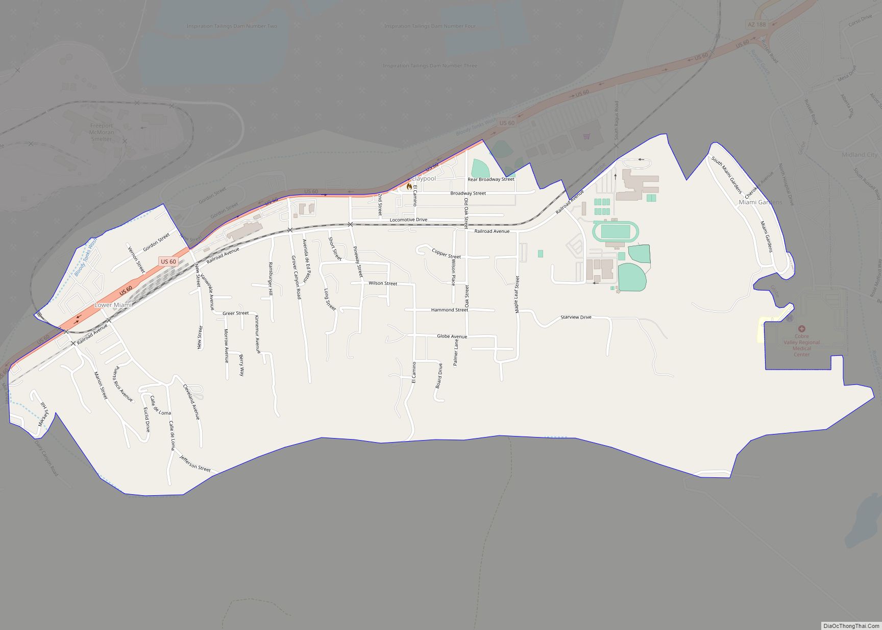 Map of Claypool CDP, Arizona