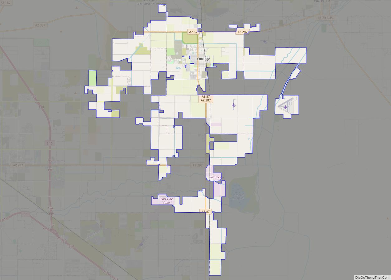 Map of Coolidge city, Arizona