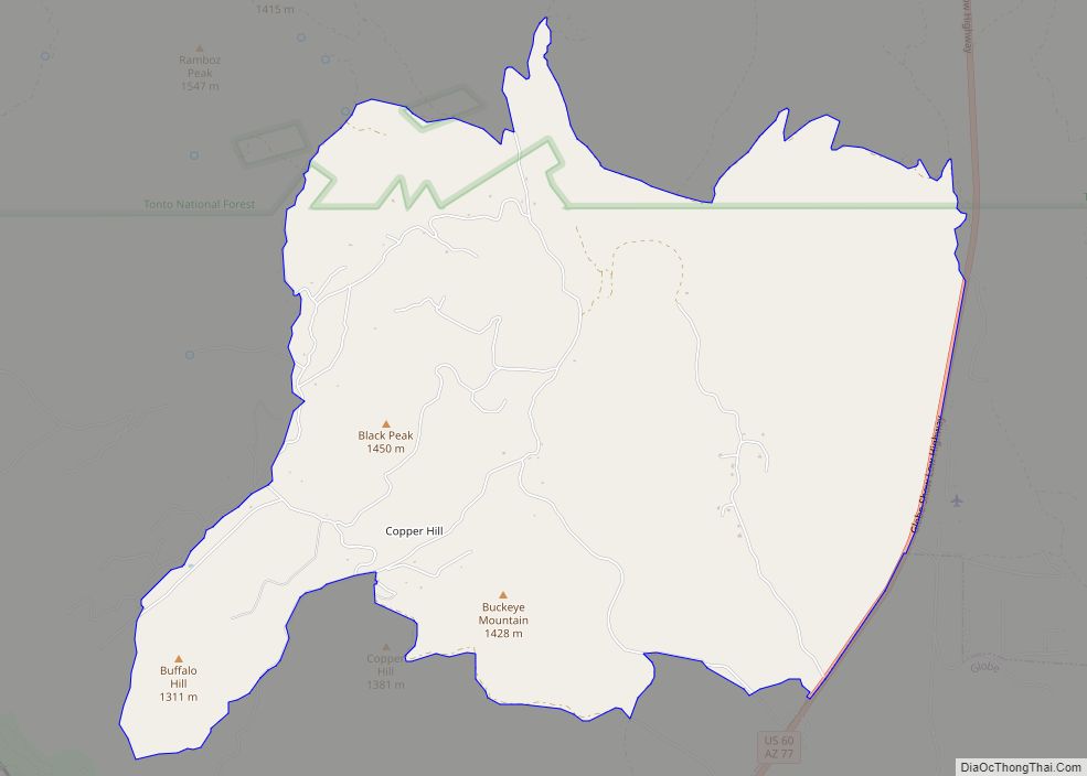 Map of Copper Hill CDP