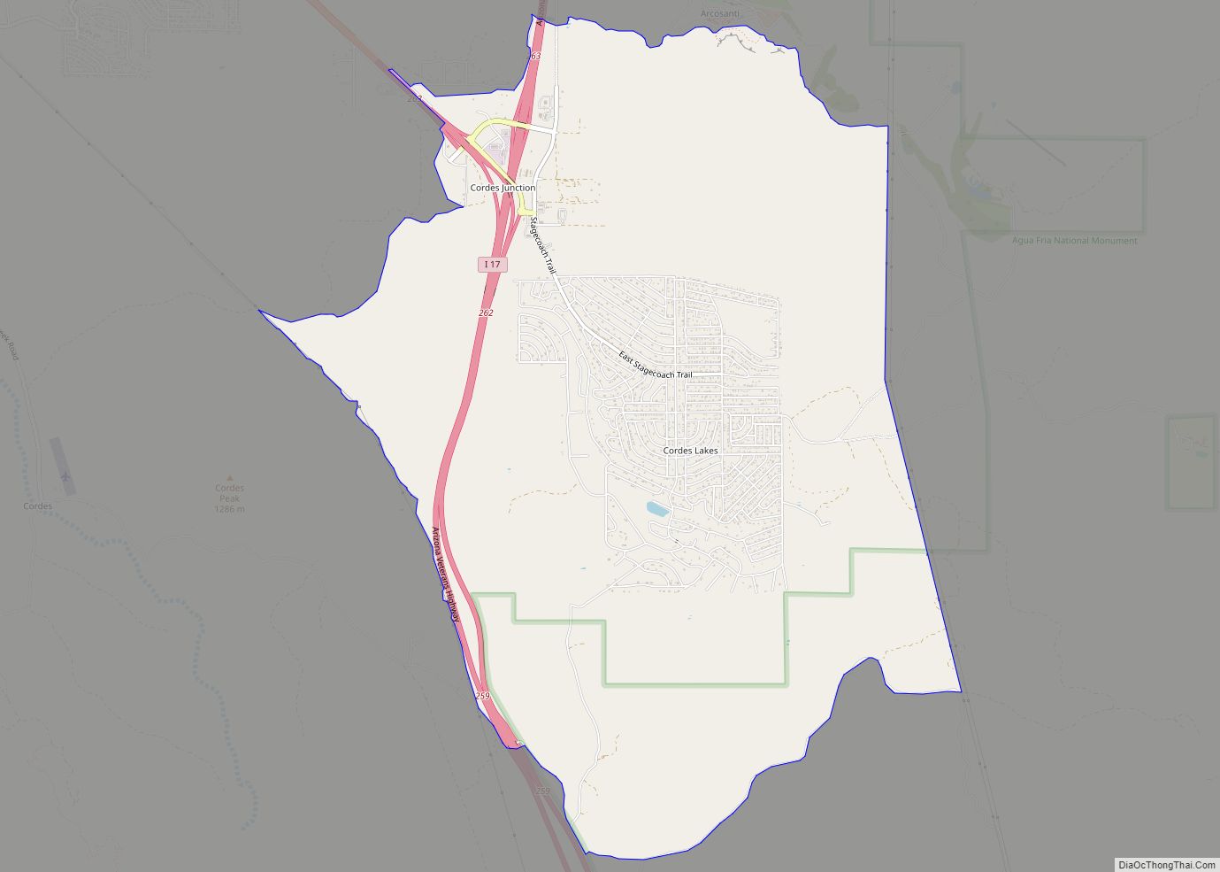 Map of Cordes Lakes CDP