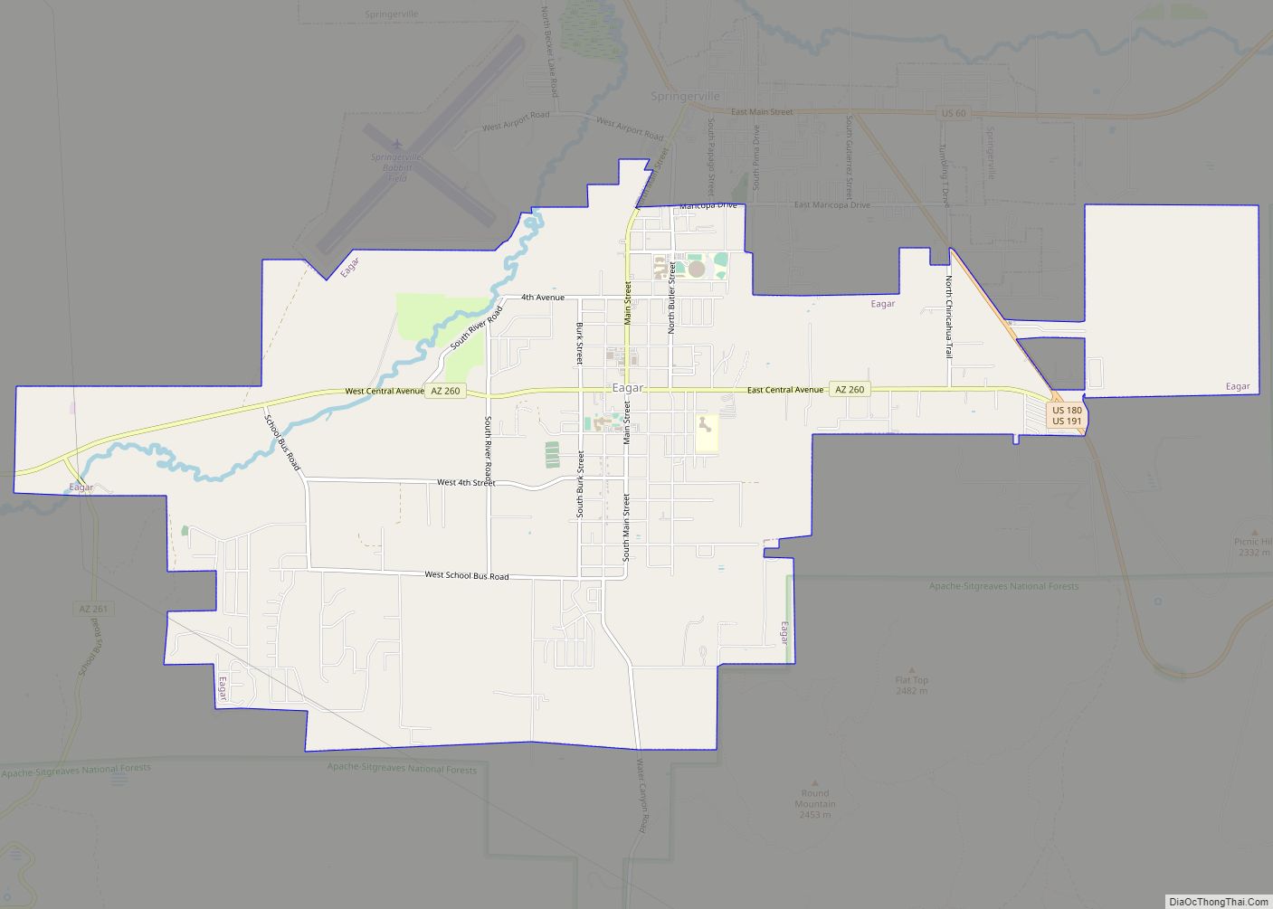 Map of Eagar town