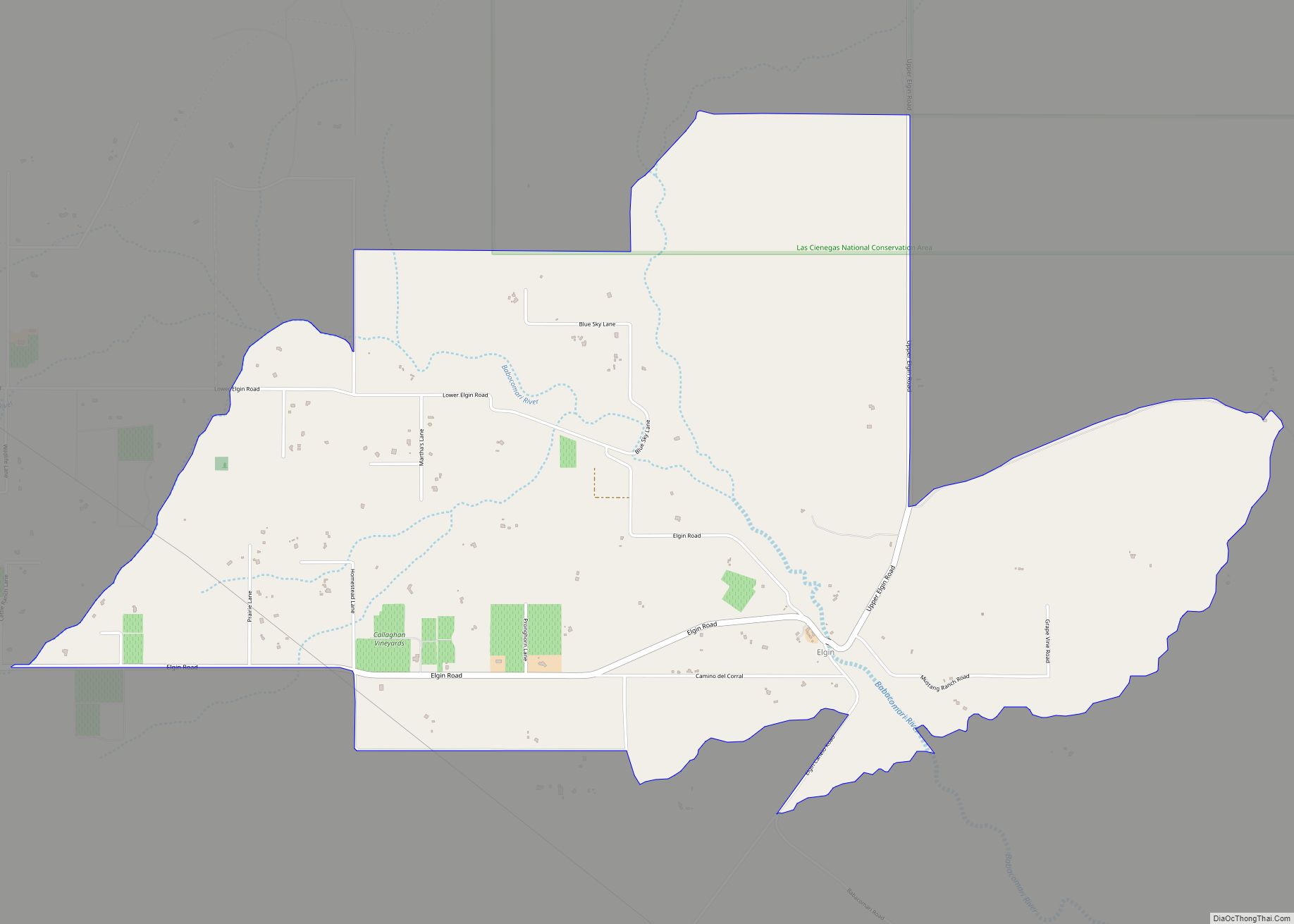 Map of Elgin CDP, Arizona