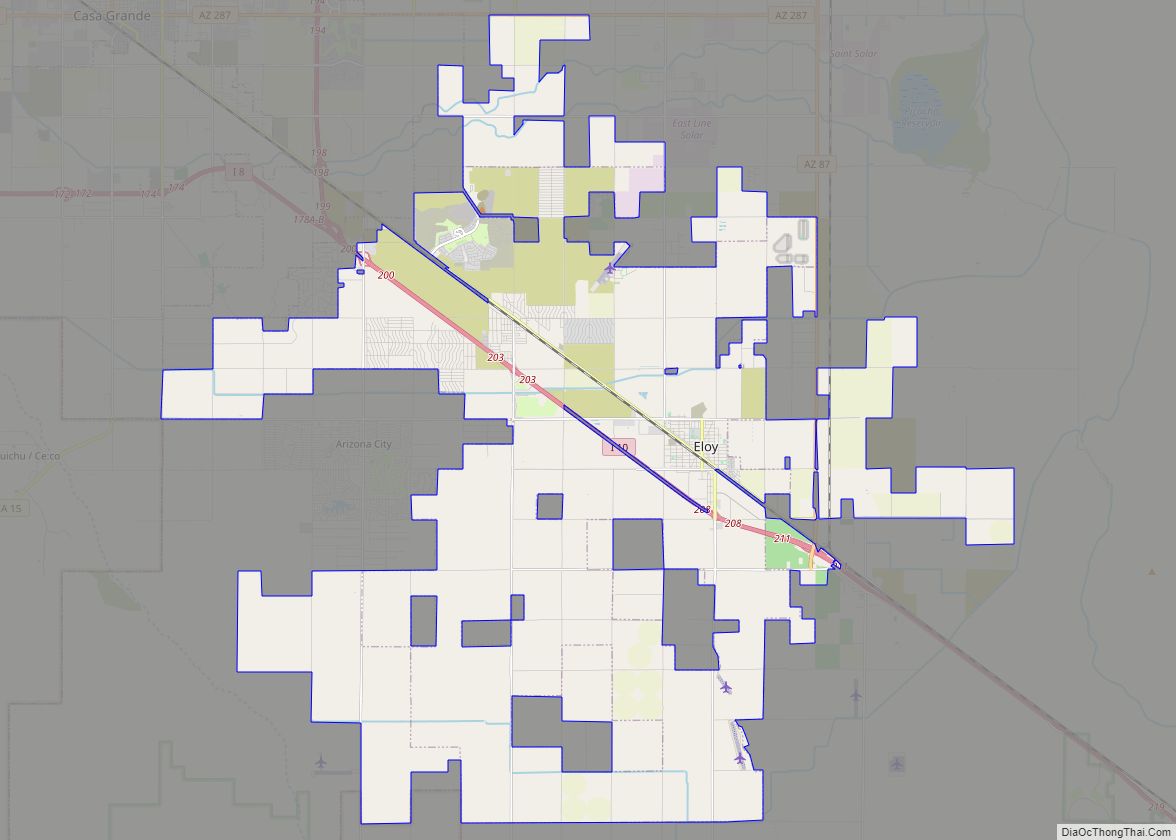 Map of Eloy city