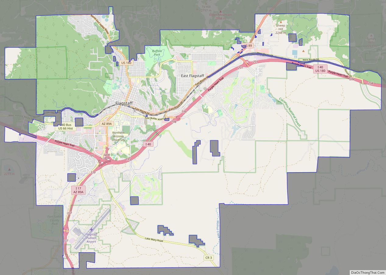 Map of Flagstaff city