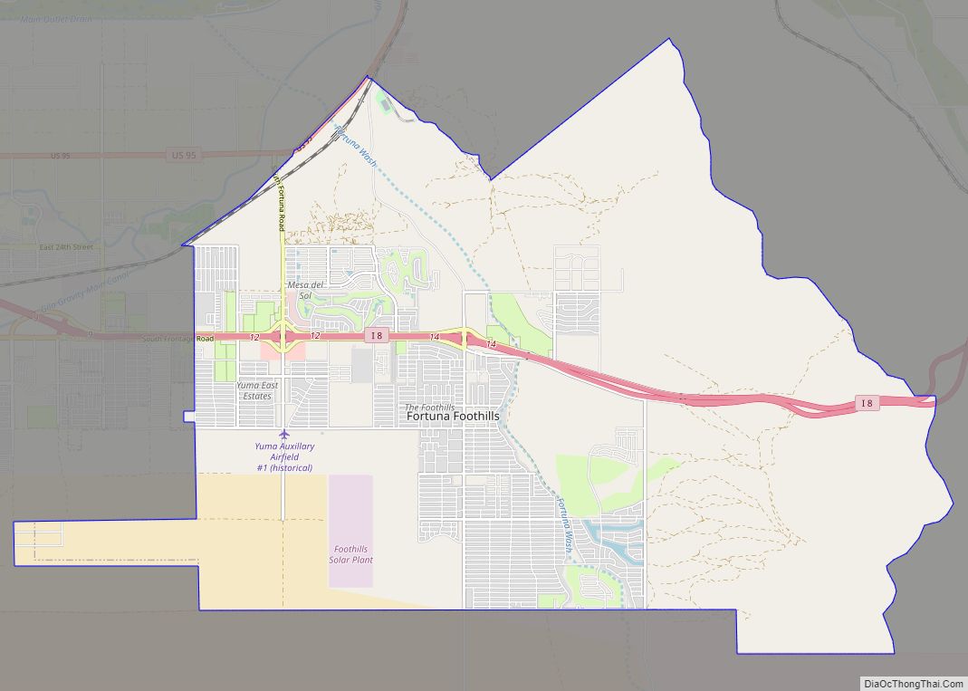 Map of Fortuna Foothills CDP