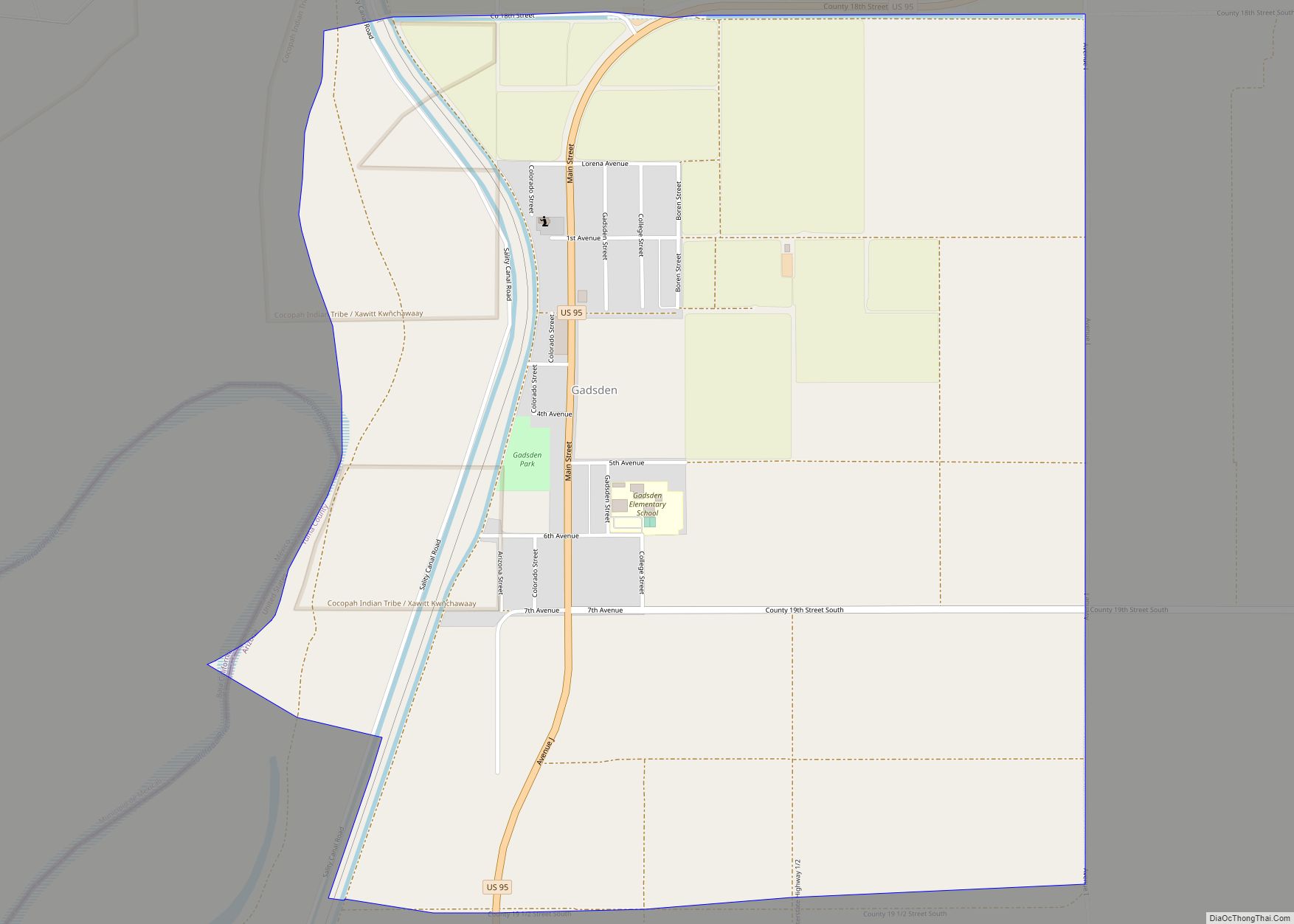 Map of Gadsden CDP, Arizona