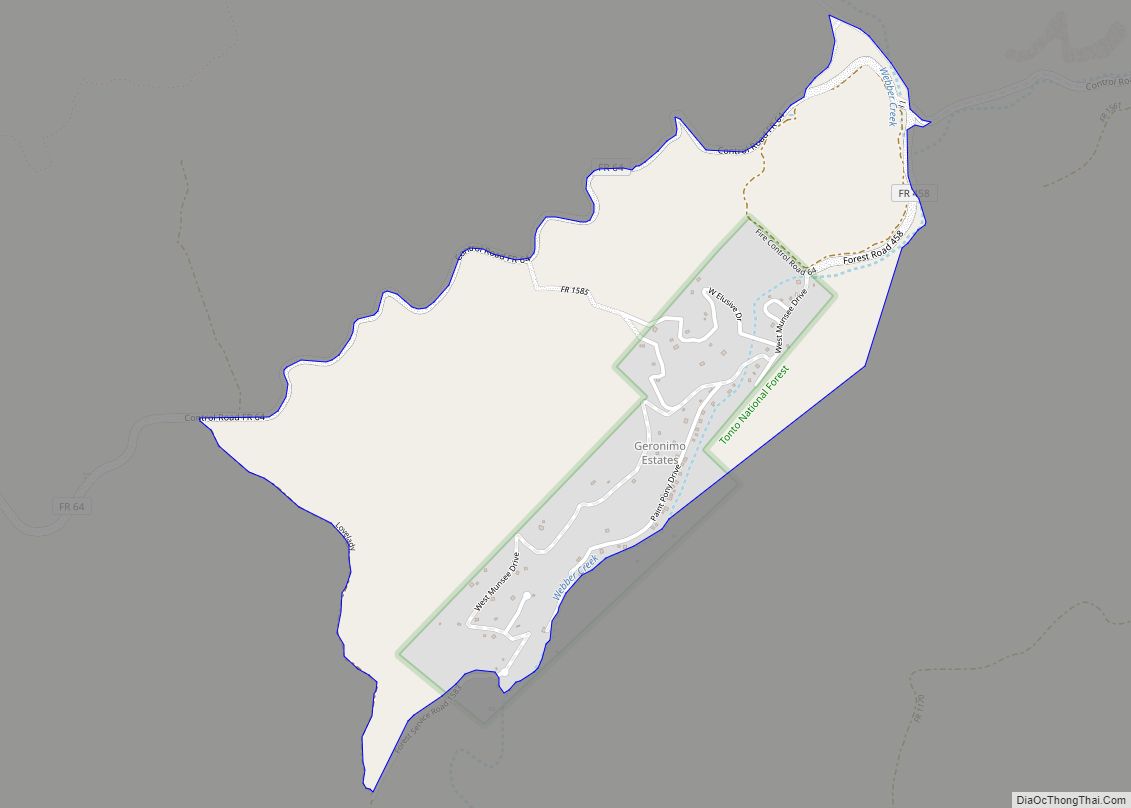 Map of Geronimo Estates CDP