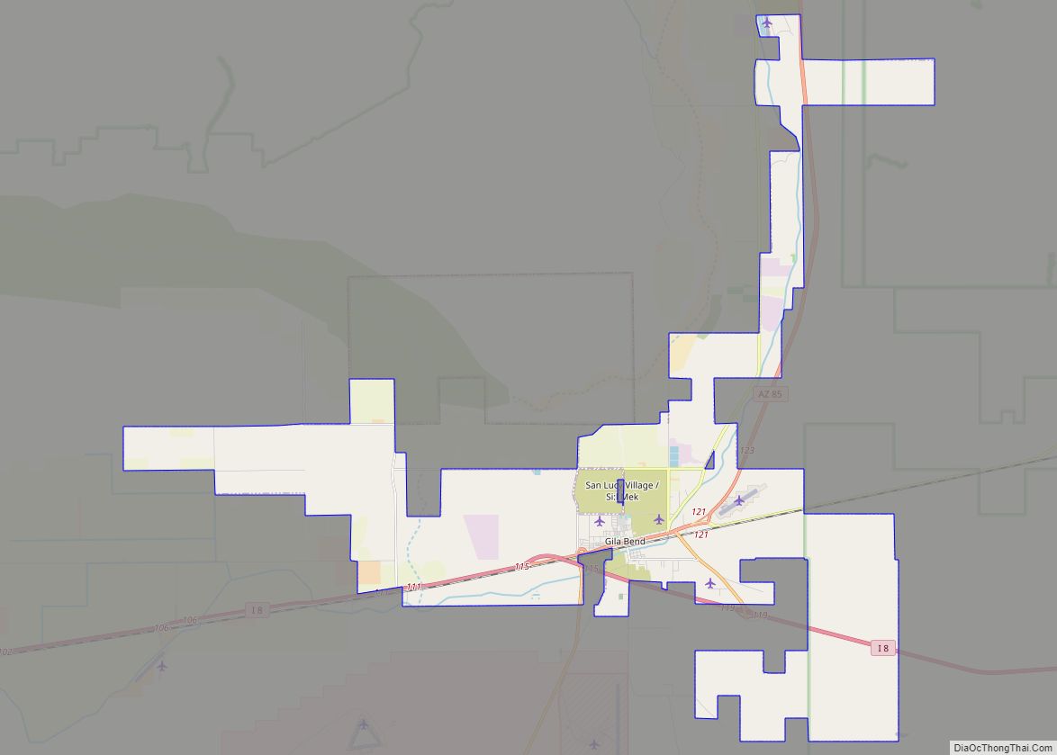 Map of Gila Bend town