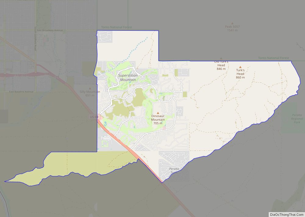 Map of Gold Canyon CDP