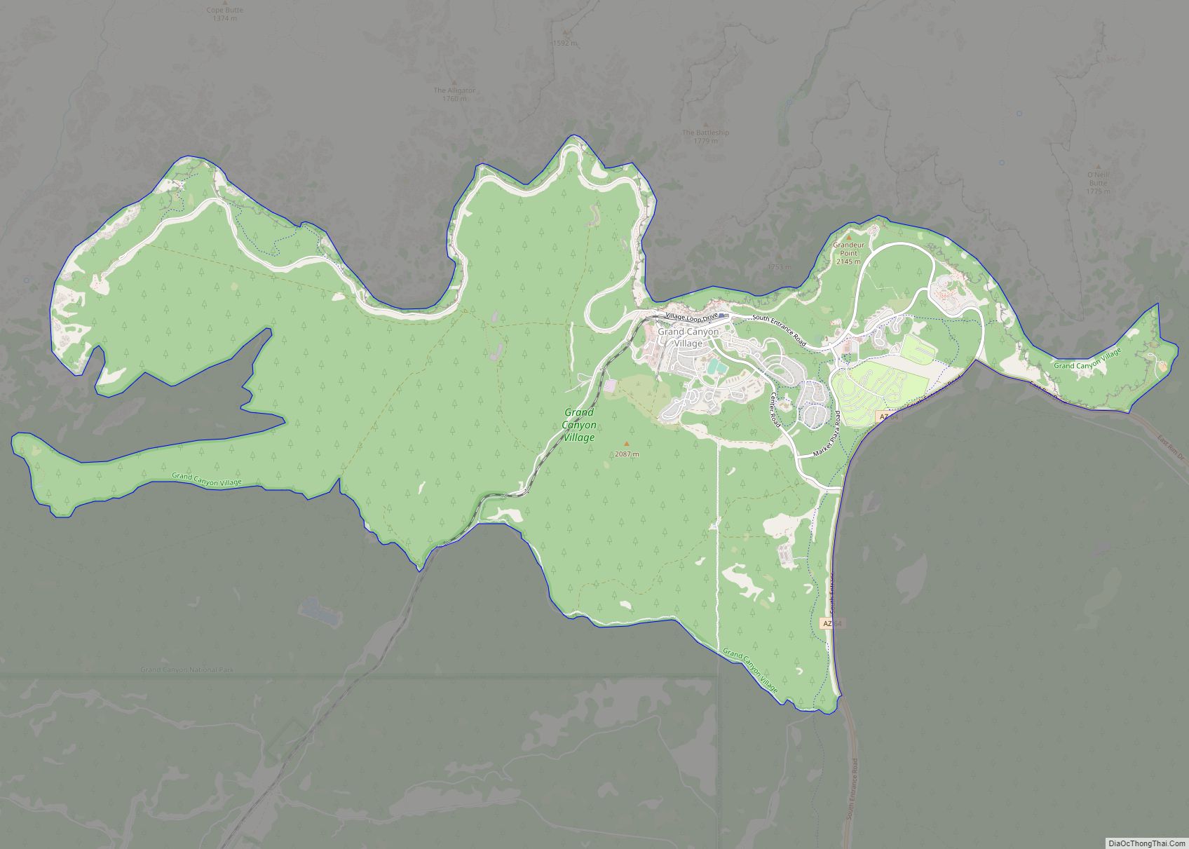 Map of Grand Canyon Village CDP